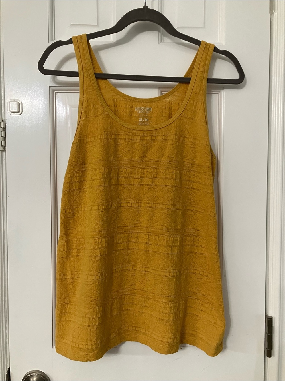 Mossimo Supply Co. Textured Mustard Yellow Tank Top